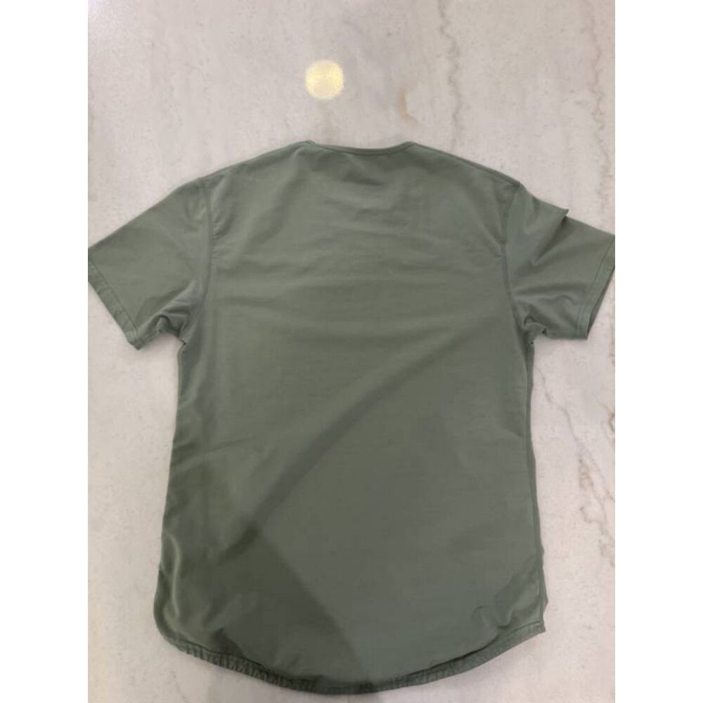 BYLT Men's Light Green Drop Cut Lux Short Sleeve T-Shirt Premium Basics